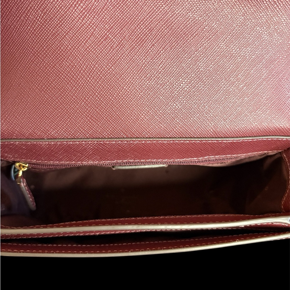 Kate Spade Reegan Dark Merlot Saffiano Leather Top Handle Crossbody Bag NWT - Picture 6 of 6